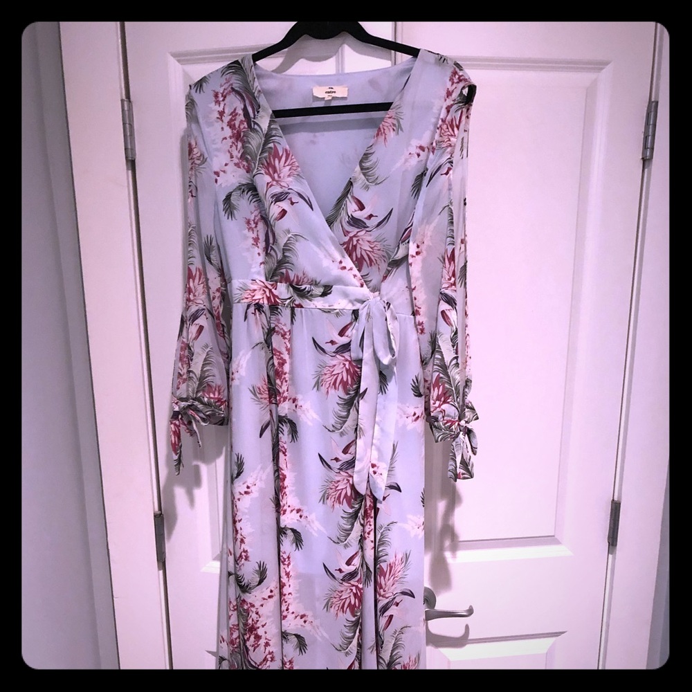 Entro Maxi Boho floral wrap dress
